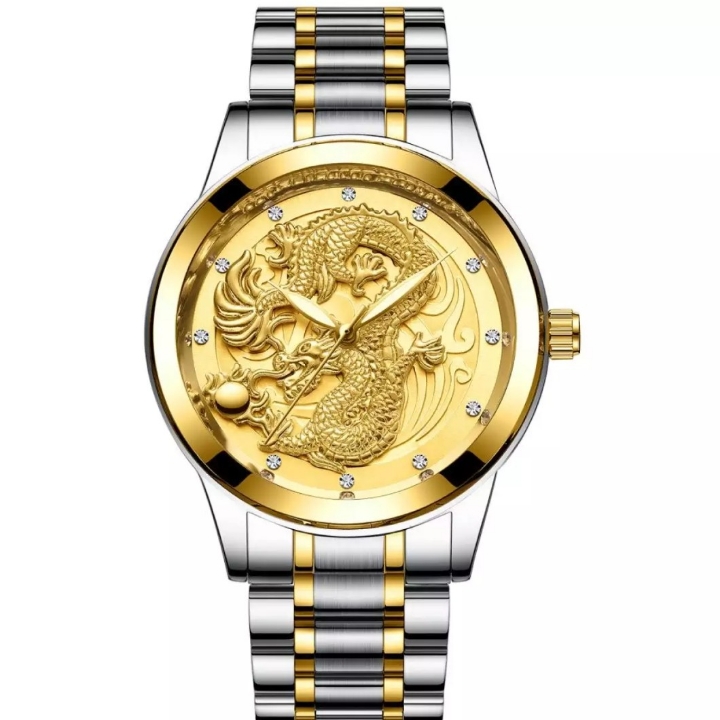 Jam Tangan Pria Dragon 3d Gold - Grey