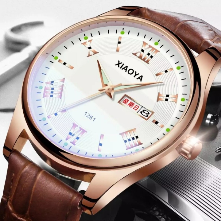 Jam Tangan Pria Modis  Brown Led Tahan Air