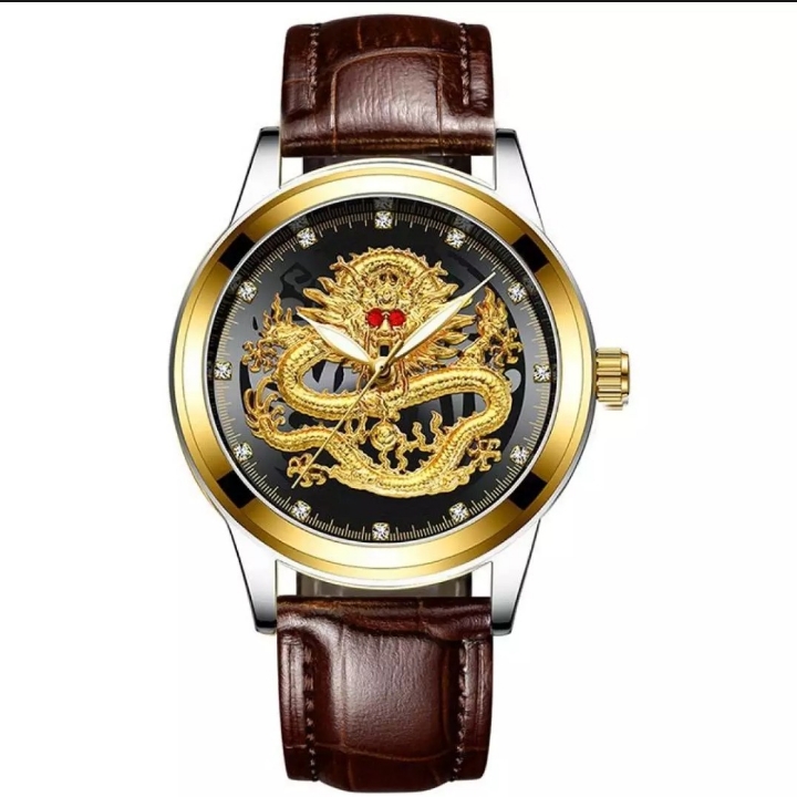 Jam Tangan Pria Naga Gold Black