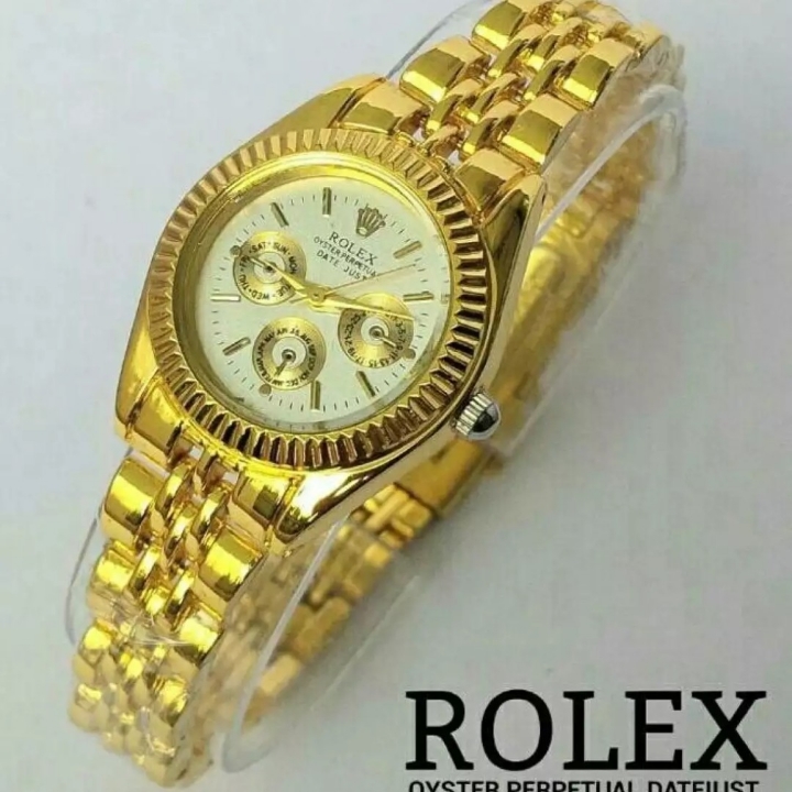 Jam Tangan Pria Rolex Gold Plat White