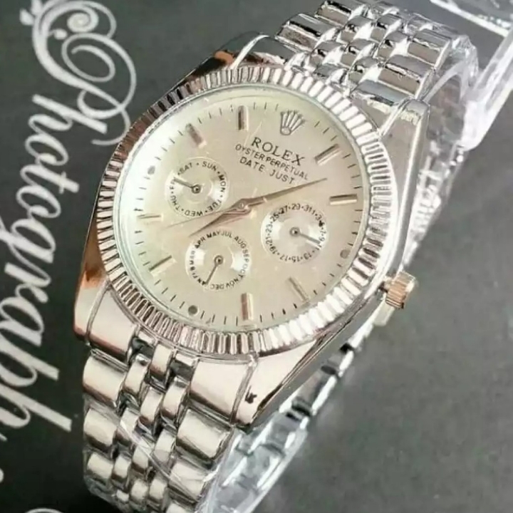 Jam Tangan Pria Rolex Silver - White