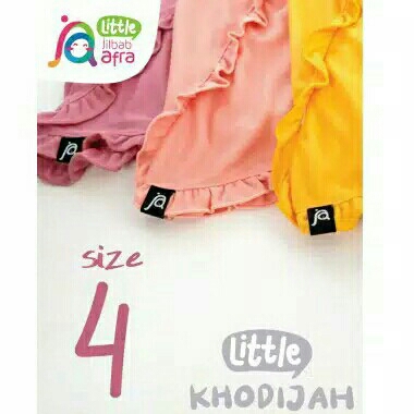 Jilbab Anak Instan Afra Model Renda Kaos Adem Little Khadijah Size 4