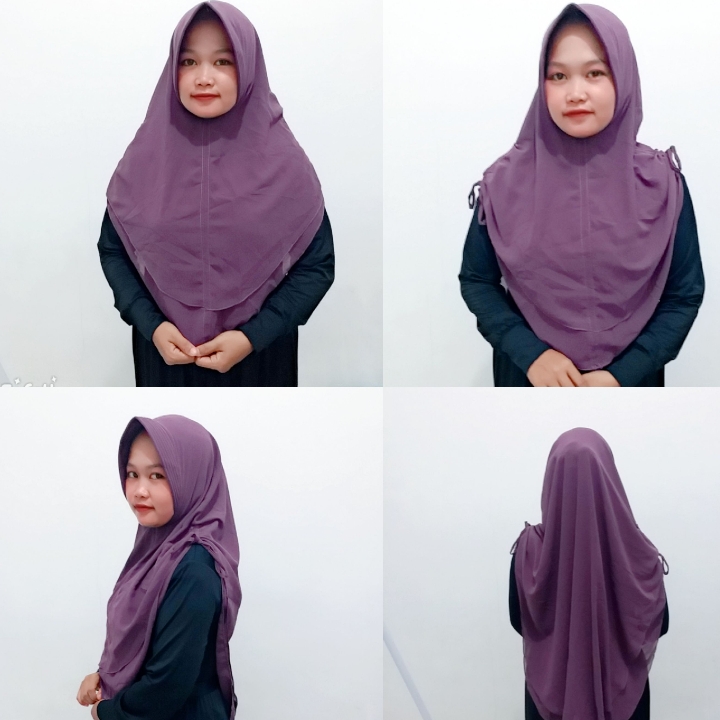 Jilbab Khimar Ceruty Serut Pinggir Penguin Babydoll