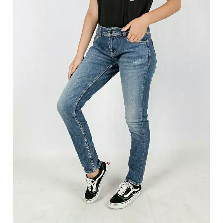 Juice Ematic Celana panjang denim wanita Navy PRACTICAL PANT