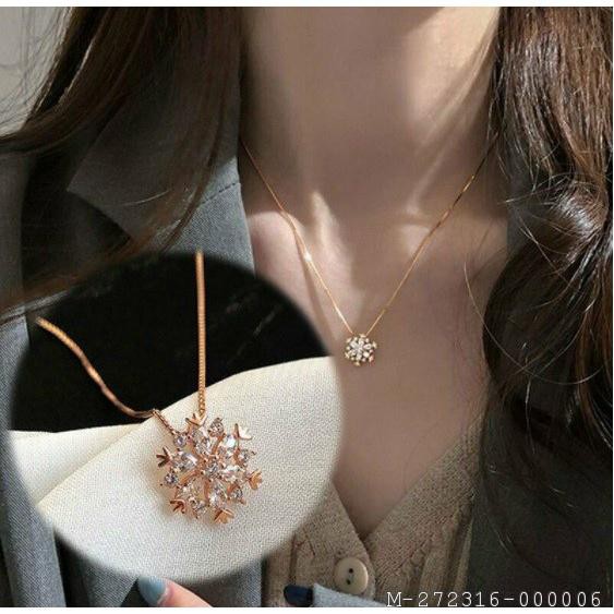 KALUNG LIONTIN WANITA SNOWFLAKE ELSA ALLOY