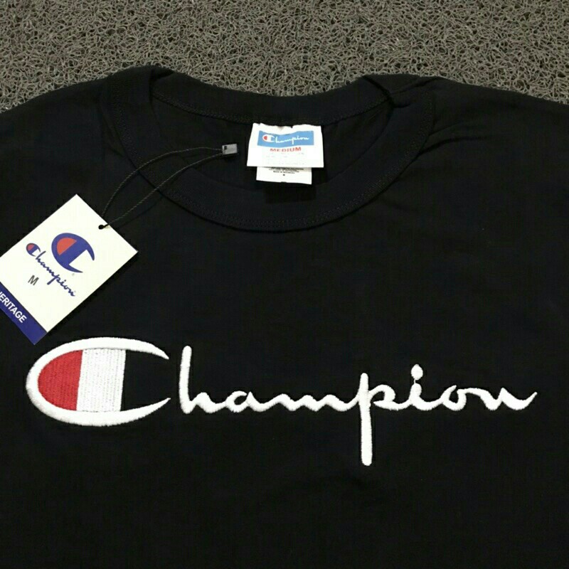 KAOS CHAMPION BAJU CHAMPION SMALL LOGO BORDIR ORIGINAL PREMIUM