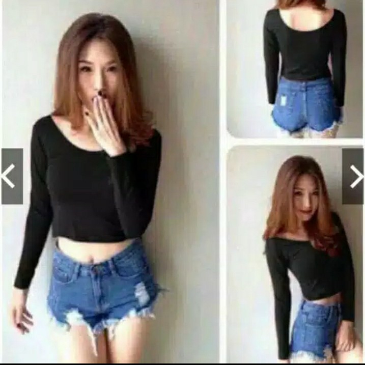 KAOS CROP LENGAN PANJANG  2