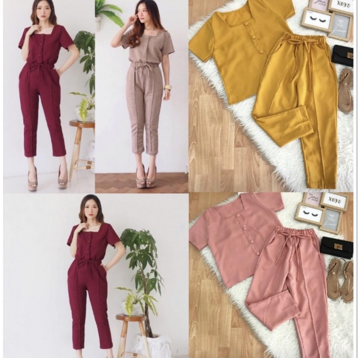 KARIN BUTTON MAROON SET