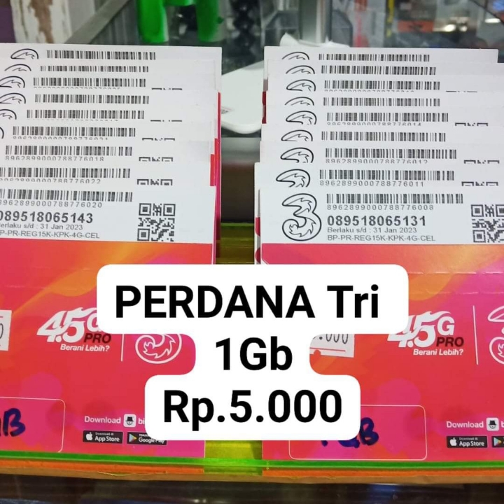 KARTU PERDANA Tri 1Gb