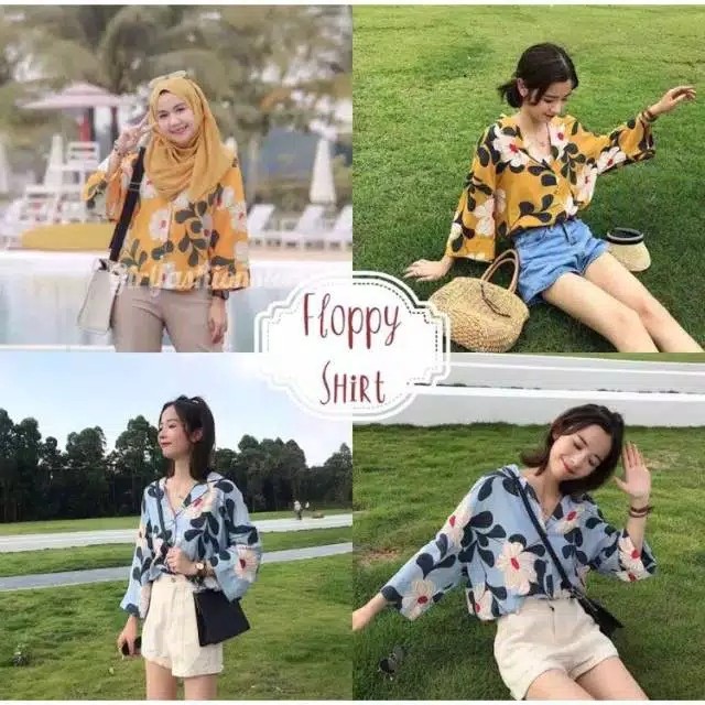 KEMEJA FLOOPY FLOWER OVERSIZE SHIRT