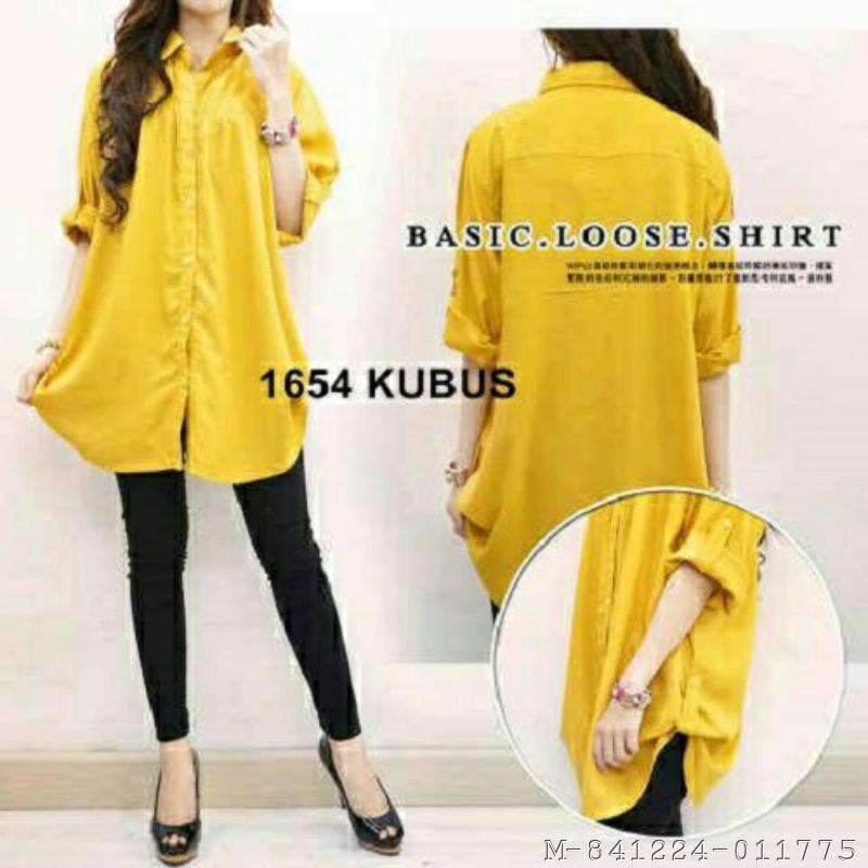 KEMEJA JUMBO WANITA POLOS KATUN 2