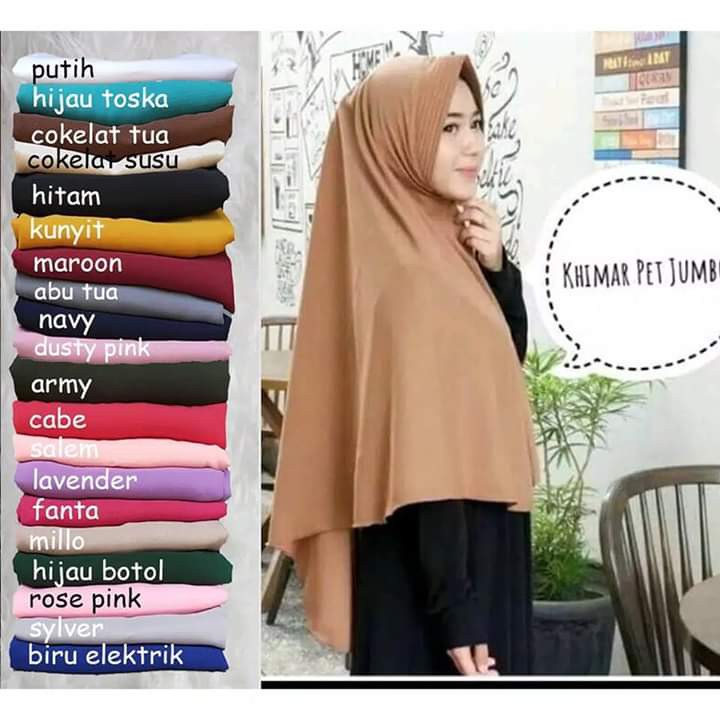 KHIMAR JUMBO BERGO JILBAB HIJAB SYARI STANDARD 75X110 TERLARIS