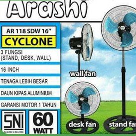 KIPAS ANGIN ARASHI 3 IN 1 AR 118x SDW 18 INCH MERK ARASHI PER UNIT