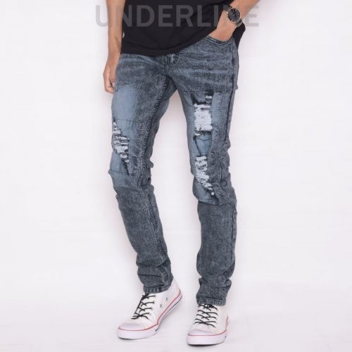 KNKR Celana Jeans Sobek Lapis Underline 02 2