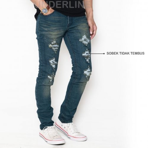 KNKR Celana Jeans Sobek Underline 01 2