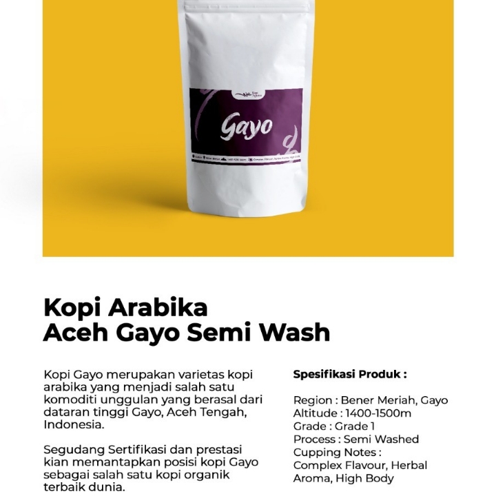 KOPI ACEH GAYO ARABIKA SEMI WASH 100GR 3