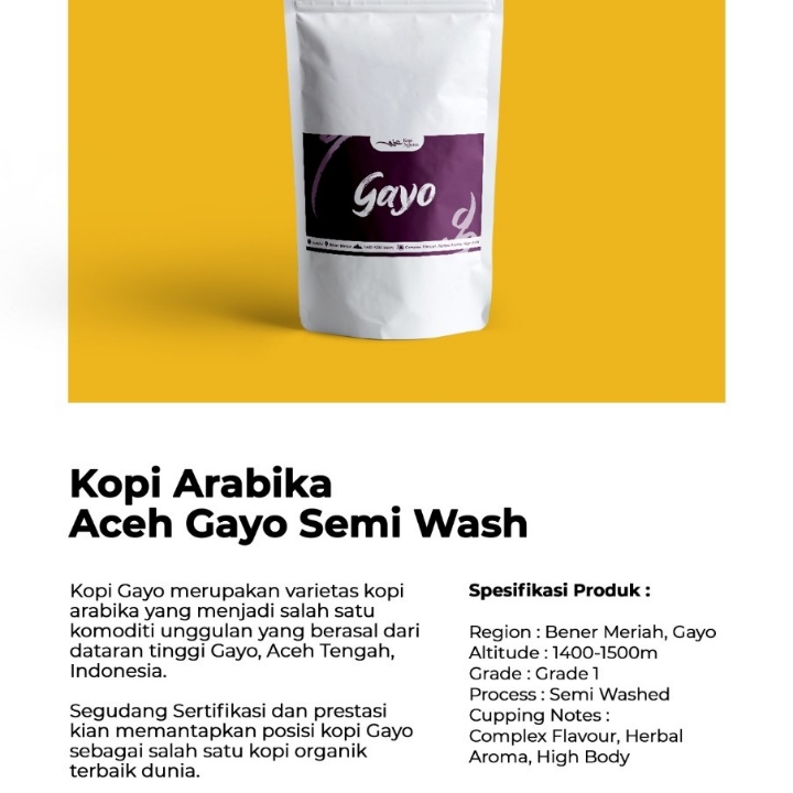 KOPI ACEH GAYO ARABIKA SEMI WASH 250GR 3