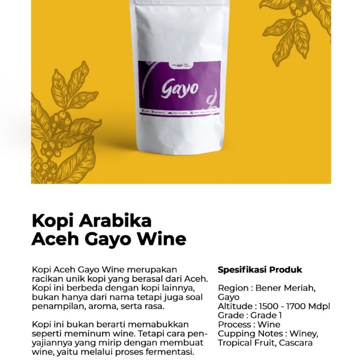 KOPI ACEH GAYO ARABIKA WINE 500GR 3