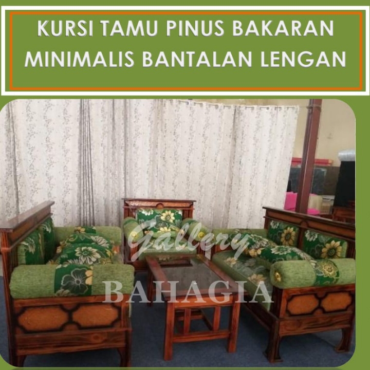  KURSI  TAMU  PINUS  BAKARAN MINIMALIS BANTALAN LENGAN O Z J 