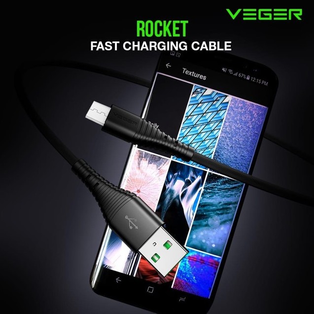 Kabel Data Veger Rocket Fast Charging Micro Usb 3