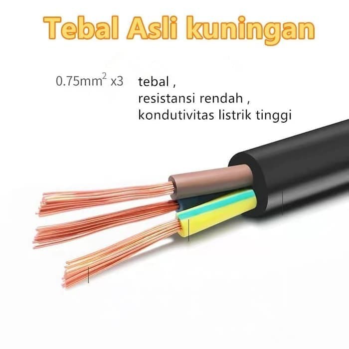 Kabel Power Komputer PC 3 Lubang  Kabel Listrik Rice Cooker 2 meter 3