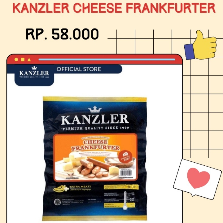 Kanzler Cheese Frankfurter 500gr