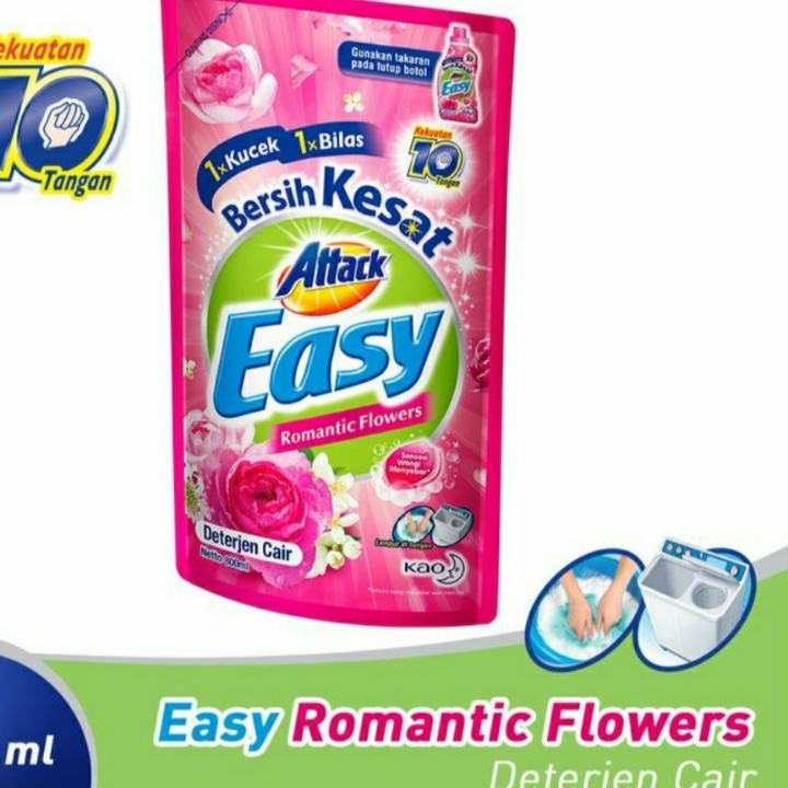 Kao Attack Detergent Cair Easy Romantic Flower