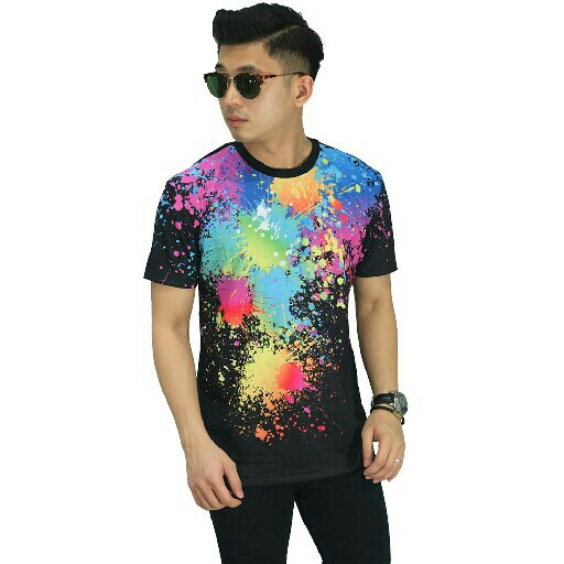 Kaos Printing Fireworks Painting Black