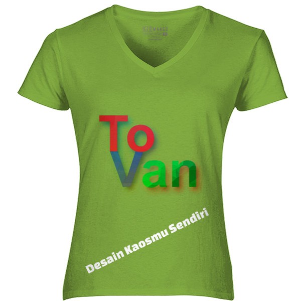 Kaos V-Neck Wanita - RedMango