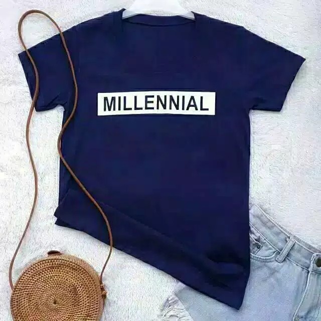 Kaos Wanita Millenial Tee Bahan Spandex Ukuran All Size Fit L 1R