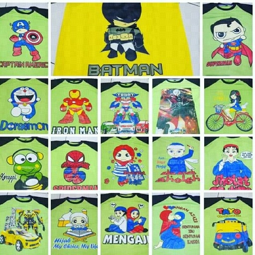 Kaos balita Dengan Gambar Animasi Lucu Varian Warna