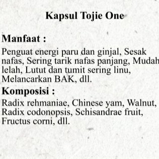 Kapsul Tojie One 2