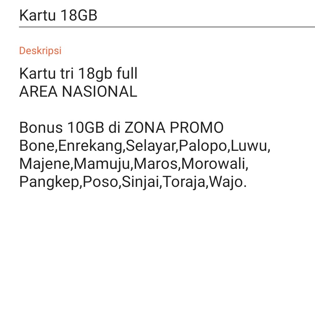 Kartu 18GB 2