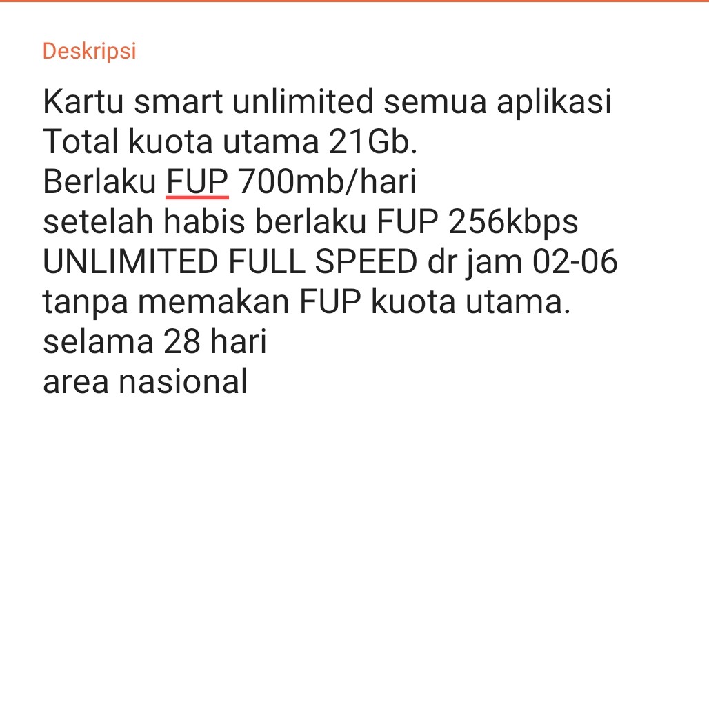 Kartu Unlimited LTE 2