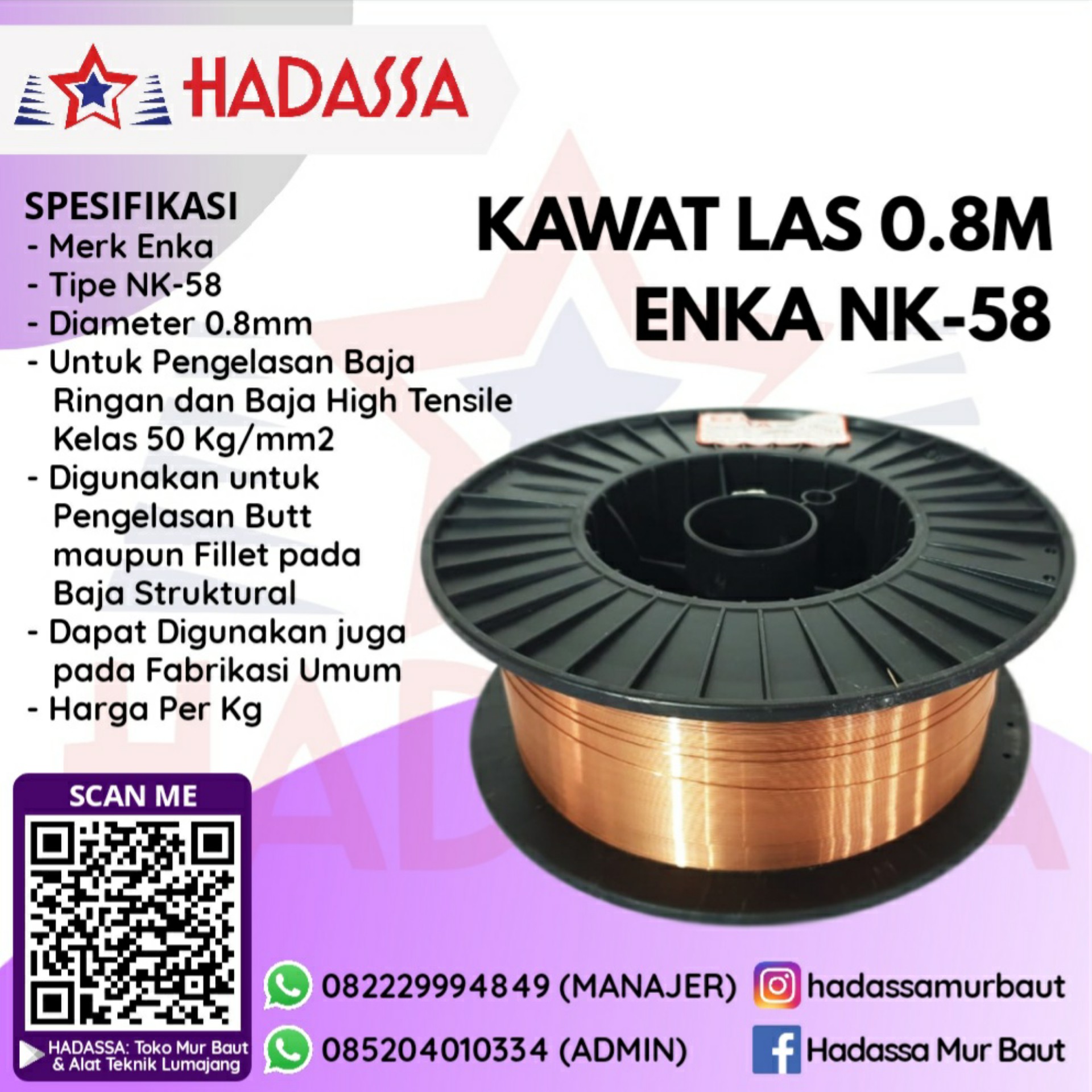 Kawat Las 0koma8mm Enka NK-58