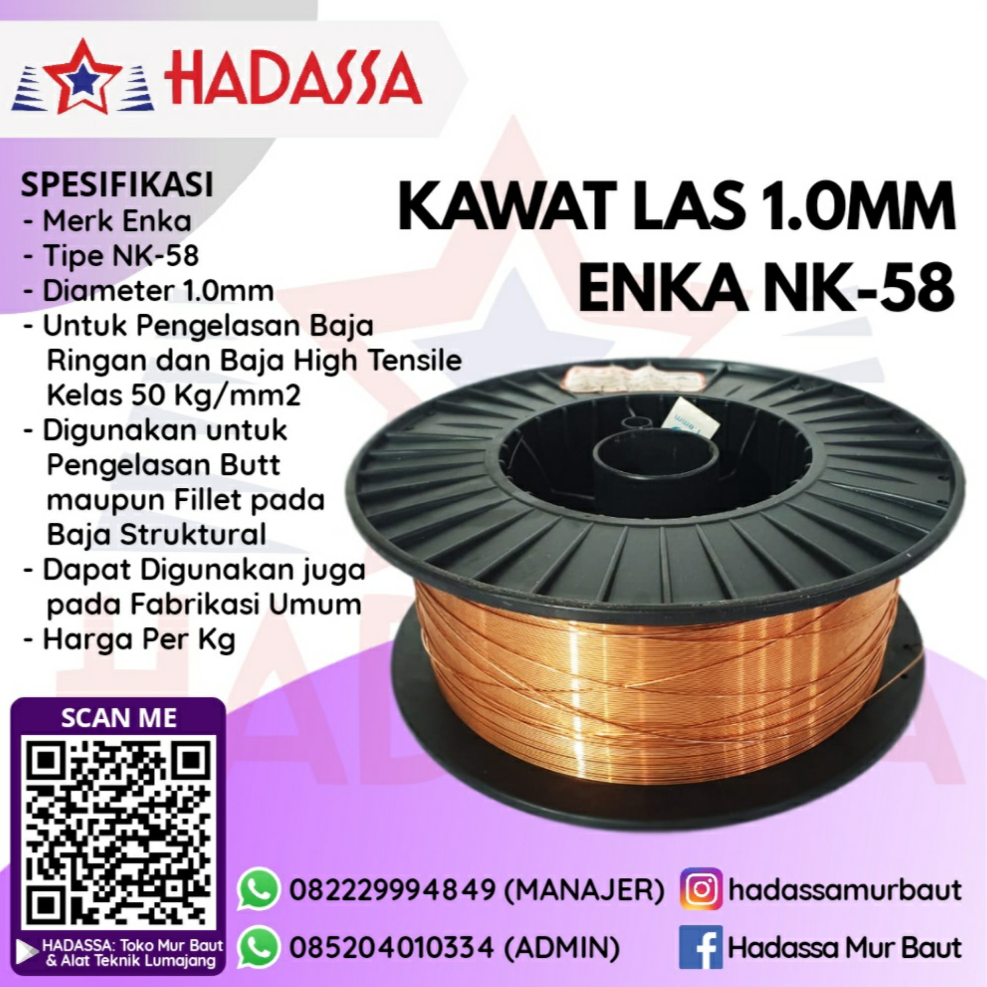 Kawat Las 1mm Enka NK-58