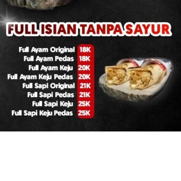 Kebab Full Isian Tanpa Sayur