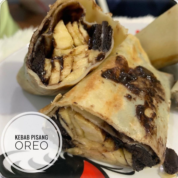 Kebab Pisang Capucino Topping Oreo