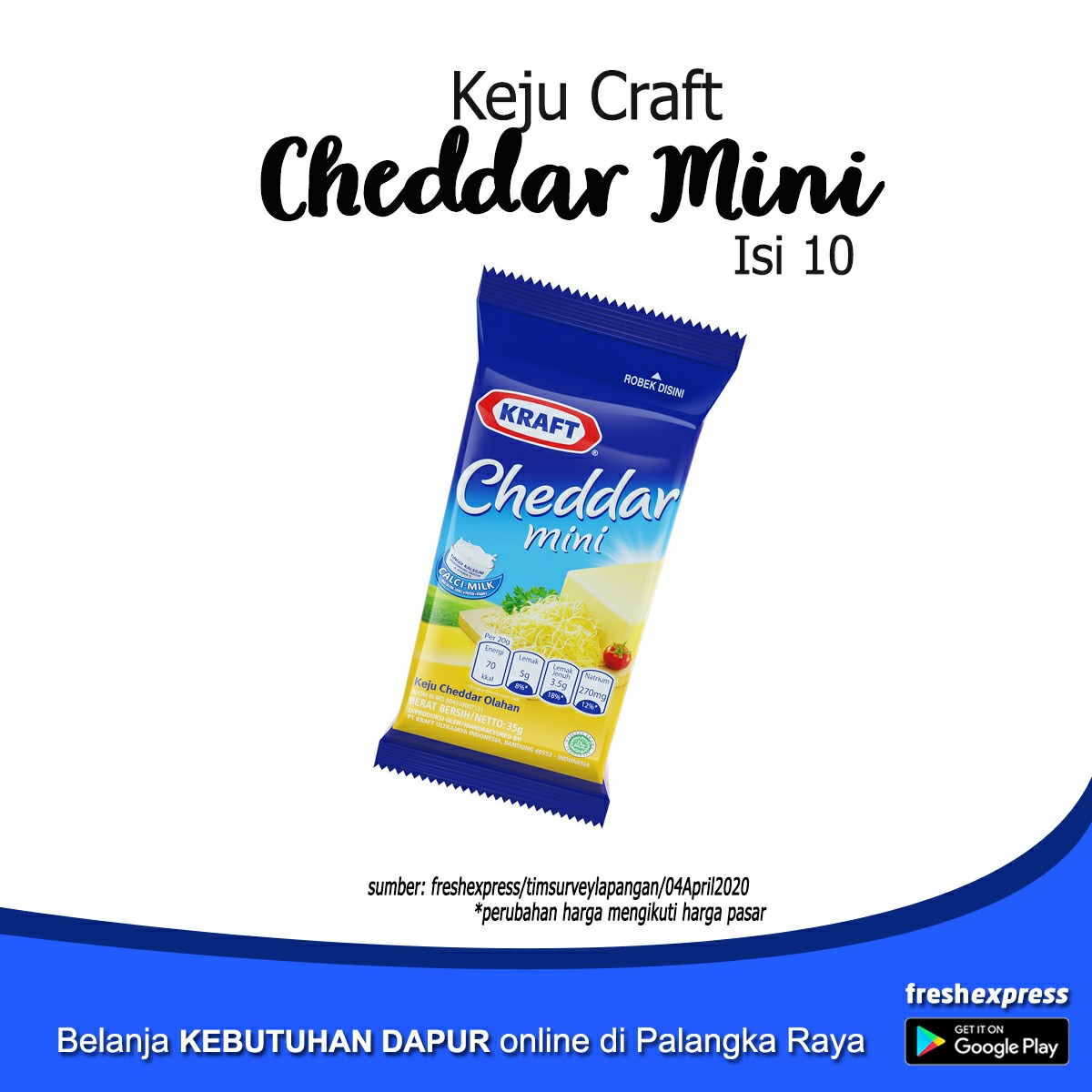 Keju Craft Cheddar Mini Isi 10