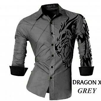 Kemeja Dragon Grey