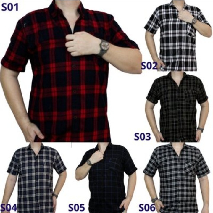 Kemeja Flanel Lengan Pendek 5