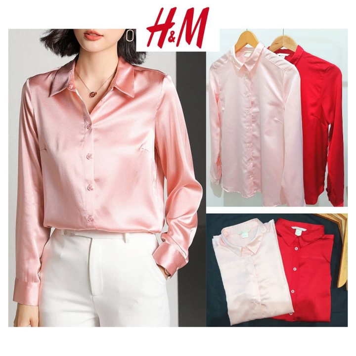 Kemeja HM Satin Long-sleeve