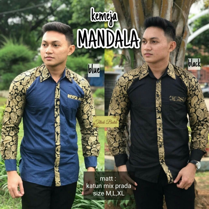 Kemeja Mandala Blue And Black