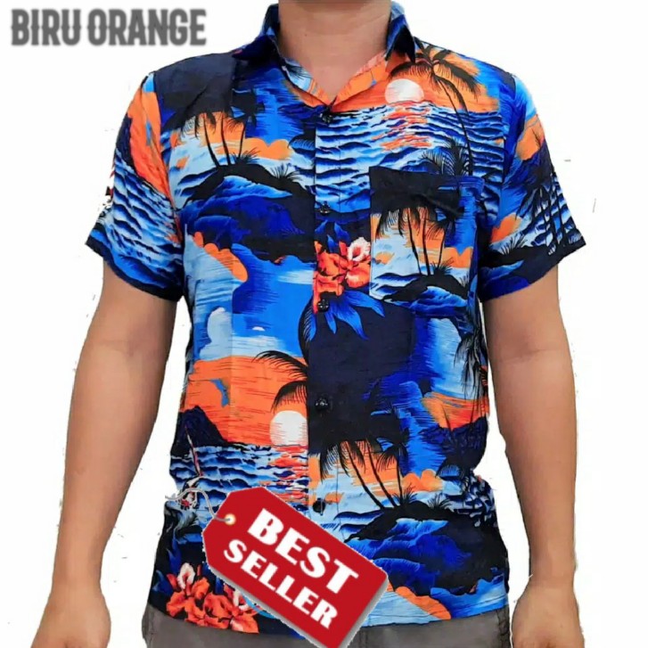 Kemeja Pantai - Kemeja Hawai Pria Motif Bahamas Size M - XXL