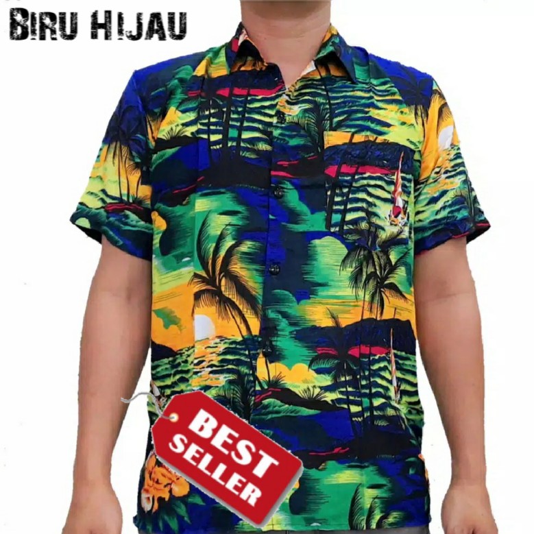 Kemeja Pantai - Kemeja Hawai Pria Motif Bahamas Size M - XXL 2