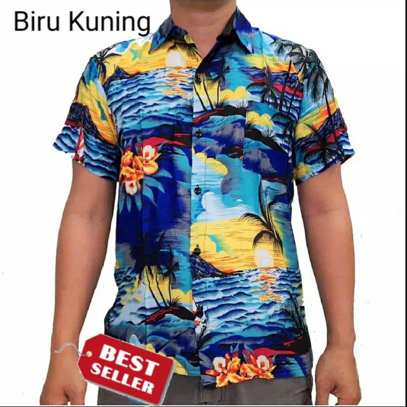 Kemeja Pantai - Kemeja Hawai Pria Motif Bahamas Size M - XXL 3