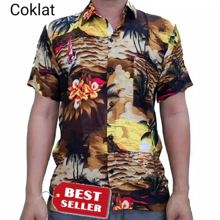 Kemeja Pantai - Kemeja Hawai Pria Motif Bahamas Size M - XXL 4