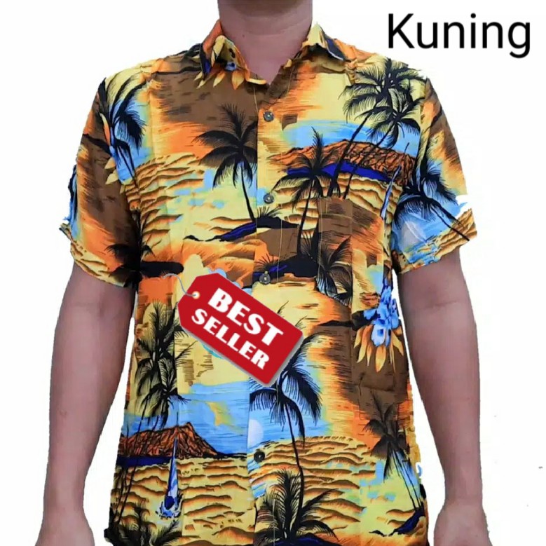 Kemeja Pantai Kemeja Hawai Pria Motif Bahamas 3