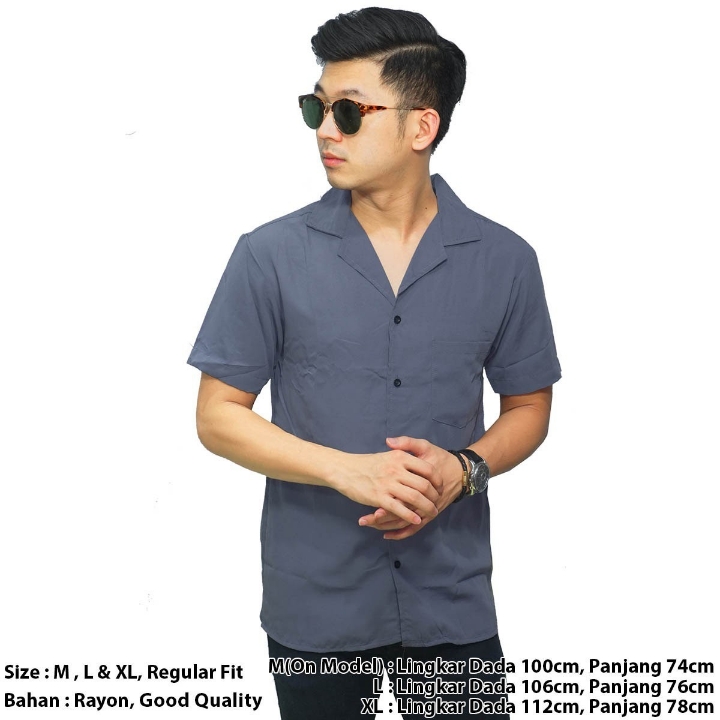 Kemeja Pendek Revere Collar Basic 3