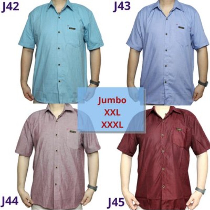 Kemeja Polos Jumbo Pendek Pria 2